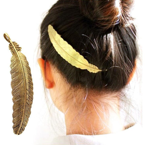 BOHO METAL LEAF HAIR CLIP BARETTE