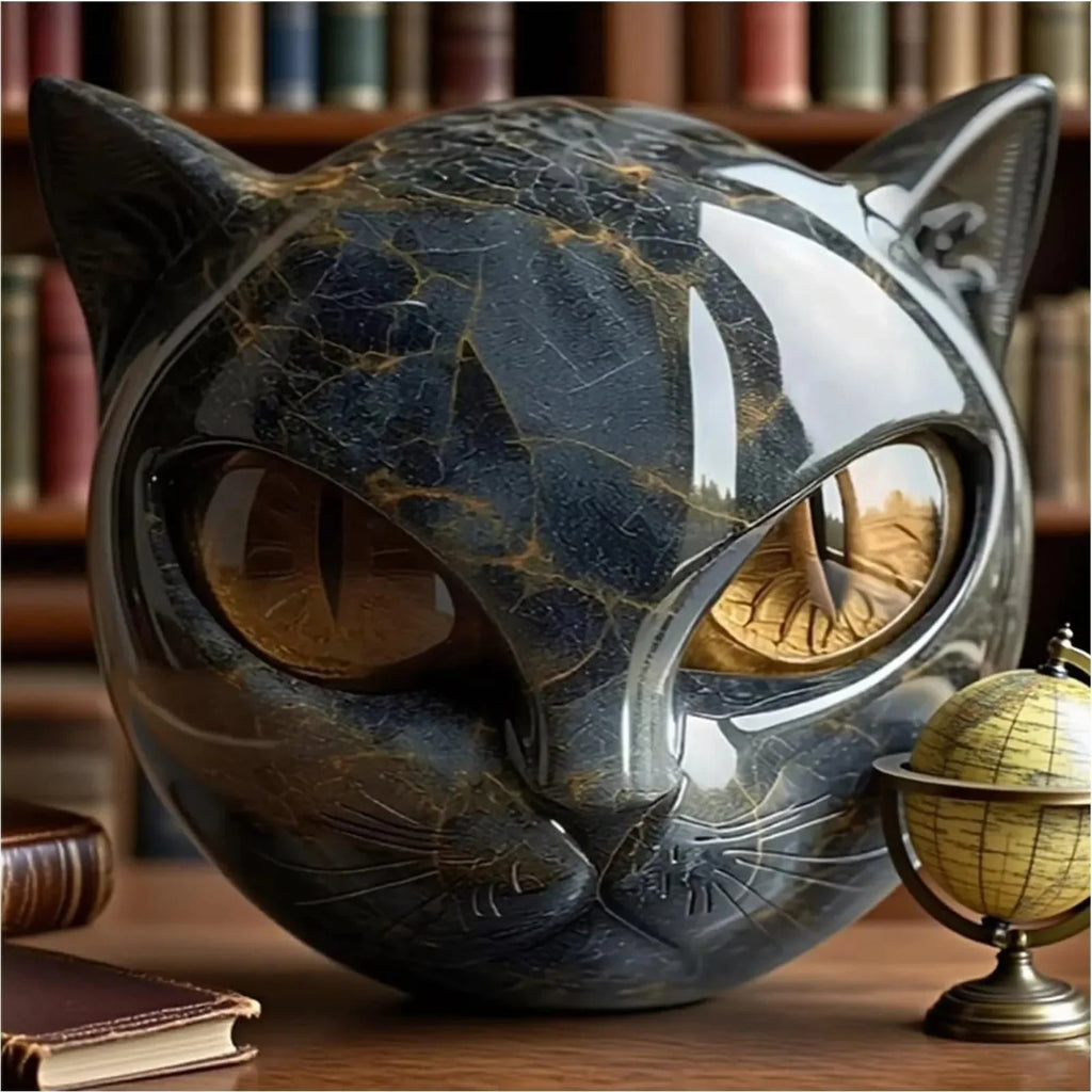Decorative Black Cat Stone Figurine