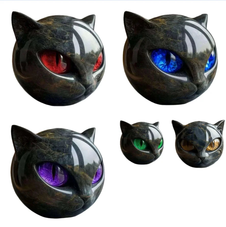 Decorative Black Cat Stone Figurine