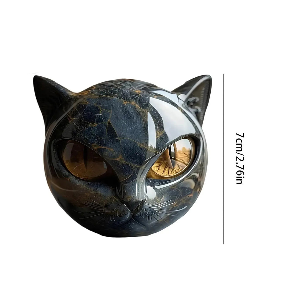 Decorative Black Cat Stone Figurine