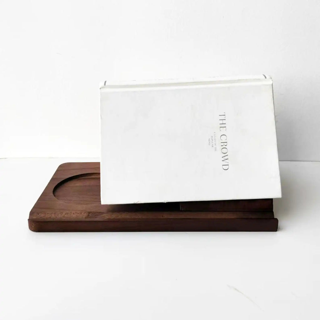 Wooden Book Stand With Cup Holder