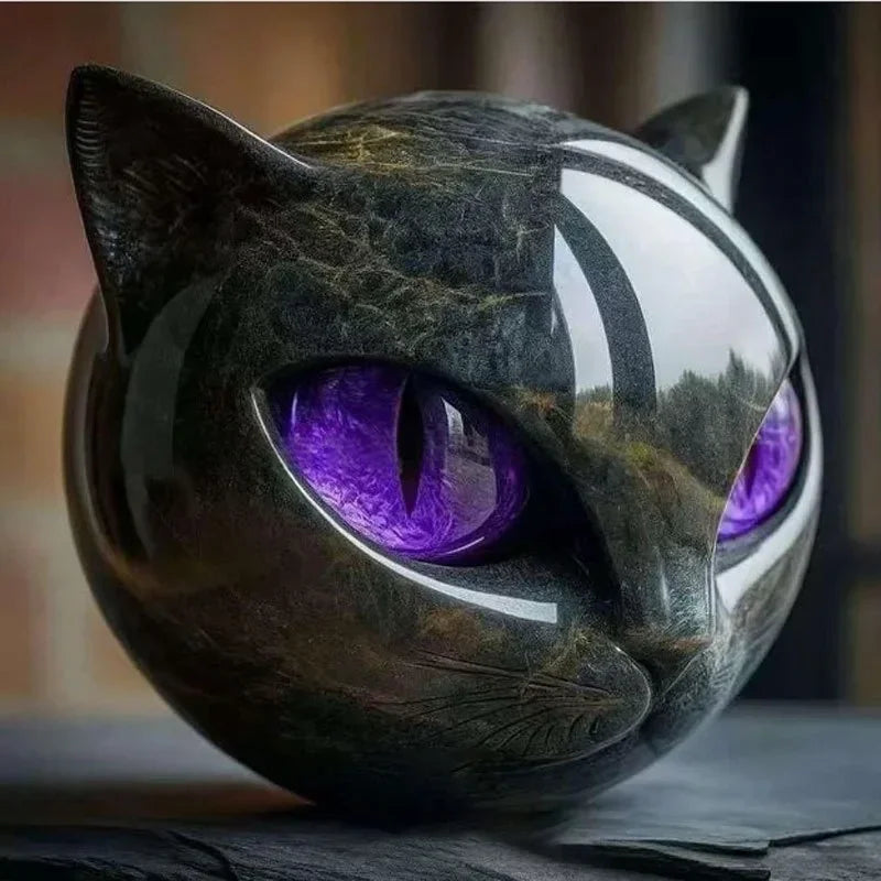 Decorative Black Cat Stone Figurine