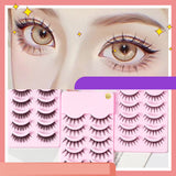 5 Pairs Manga Lashes New Arrival Anime Cosplay Natural Wispy  Korean Makeup Artificial False Eyelashes